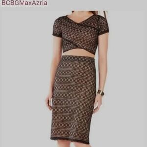 BCBG MaxAzria Vicky Skirt & Crop Top Set Size Small